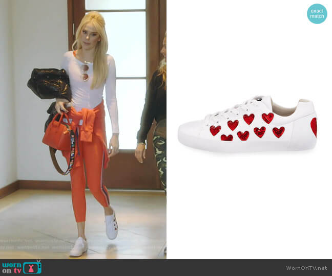 Nikita Sequin Heart Sneakers by Ash worn by Kameron Westcott on The Real Housewives of Dallas