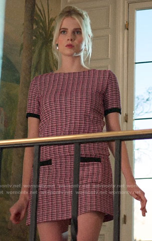 WornOnTV: Astrid's black metallic monogram print moto jacket on The  Politician, Lucy Boynton