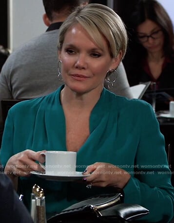 Ava’s green blouse on General Hospital