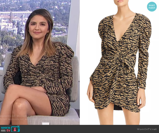 Tracey Bow Detail Puff-Sleeve Dress by Bardot worn by Erin Lim  on E! News
