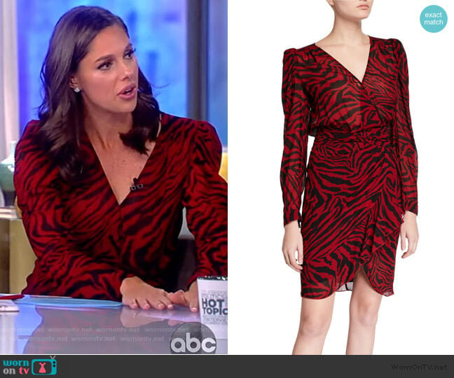 Saphir Zebra-Print Short Dress by Ba&sh worn by Abby Huntsman on The View