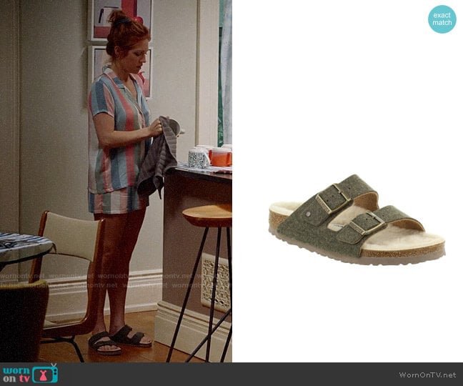 Birkenstock Arizona Wool Felt Sandal worn by Julia Bechley (Brittany Snow) on Almost Family