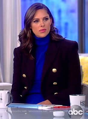 Abby’s black double breasted blazer on The View