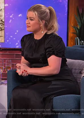 Kelly’s black embelished dress on The Kelly Clarkson Show