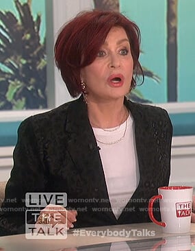 Sharon’s black leopard print blazer on The Talk