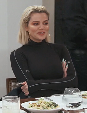 Khloe's black Prime bodysuit on Keeping Up with the Kardashians