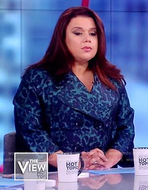 Ana’s blue leopard jacket on The View
