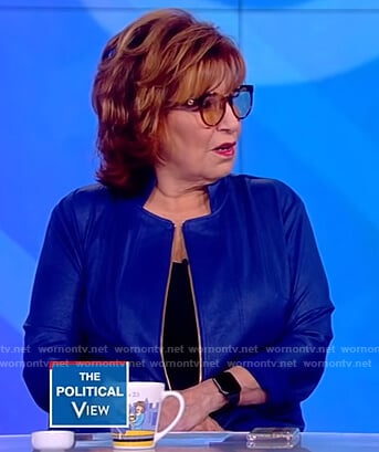 Joy's blue leather jacket on The View