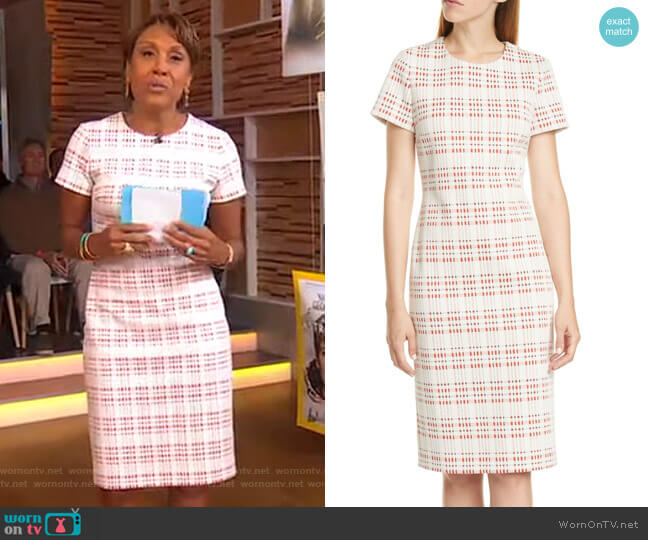 WornOnTV: Robin’s white plaid sheath dress on Good Morning America ...