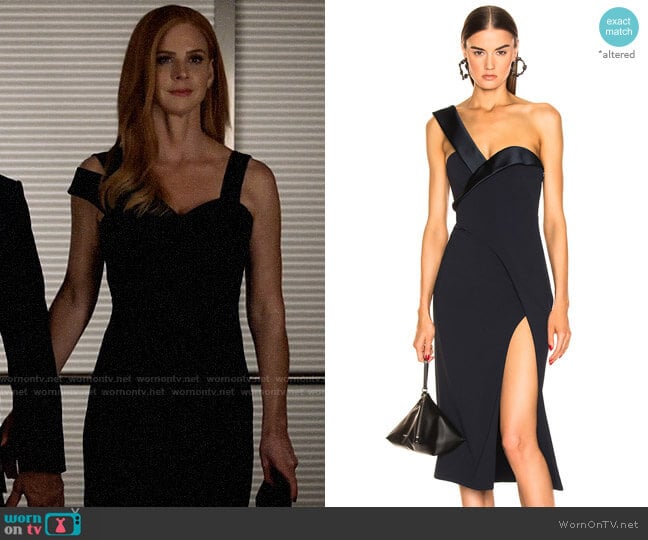 Brandon Maxwell One Shoulder Cocktail Dress worn by Donna Paulsen (Sarah Rafferty) on Suits