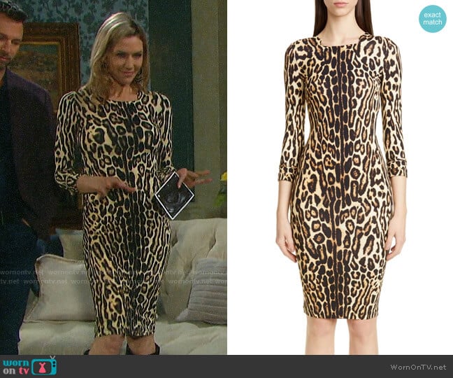 Burberry Leopard Print Body-Con Dress worn by Kristen DiMera (Stacy Haiduk) on Days of our Lives