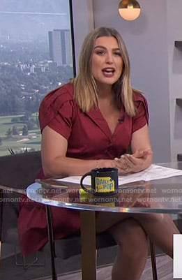 Carissa’s red cap sleeve shirtdress on E! News