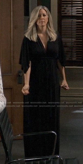 Carly's black maxi dress on General Hospital