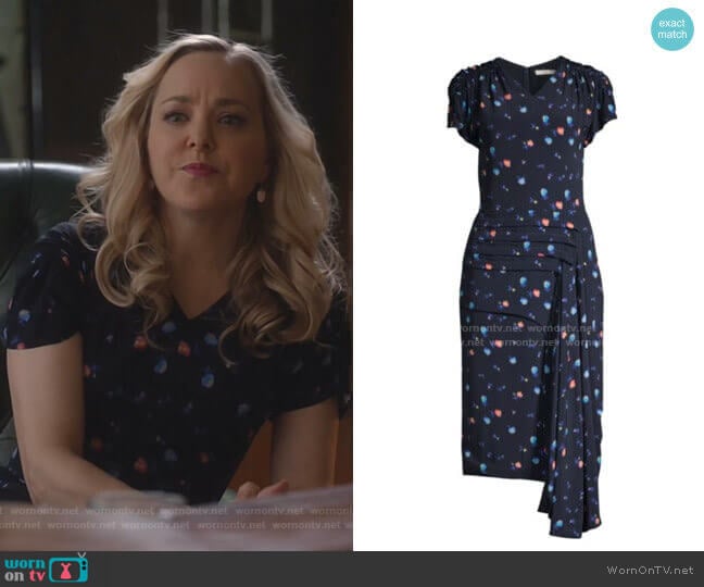 Jason Wu Collection Cascade Crepe Midi Dress worn by Marissa Morgan (Geneva Carr) on Bull