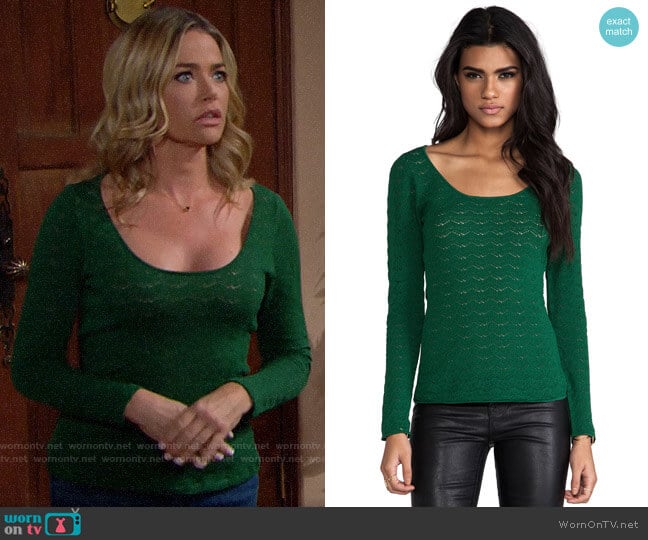 Catherine Malandrino Abbey Pointelle Top worn by Shauna Fulton (Denise Richards) on The Bold and the Beautiful