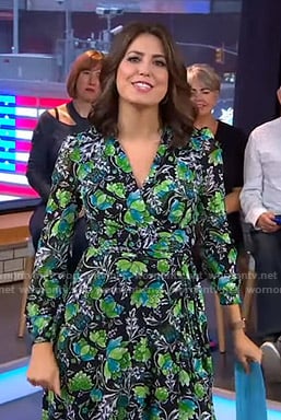 Cecilia’s black and green floral dress on Good Morning America