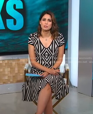 Cecilia’s geometric print dress on Good Morning America