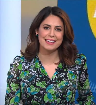 Cecilia’s black and green floral dress on Good Morning America