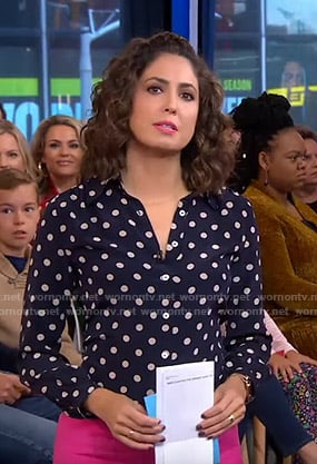 Cecilia's polka dot blouse on Good Morning America