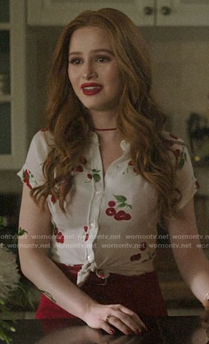 Cheryl’s cherry print shirt on Riverdale