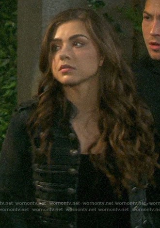 Ciara’s black military style jacket on Days of our Lives