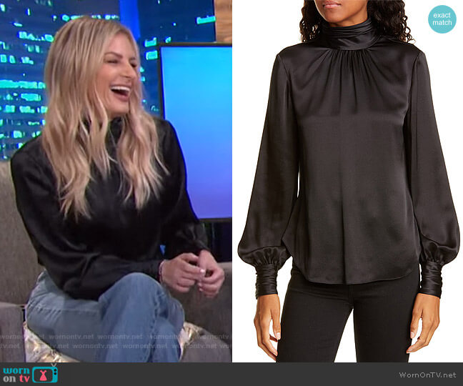 Jayla Silk Top by Cinq a Sept worn by Morgan Stewart on E! News