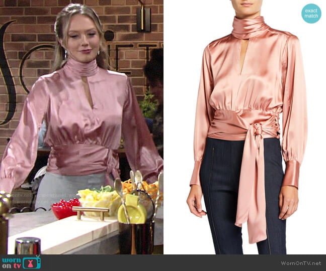 Cinq a Sept Jacqueline Top worn by Abby Newman (Melissa Ordway) on The Young and the Restless