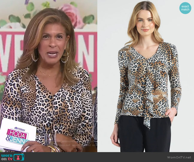 Cheetah Print Top by Clara Sunwoo worn by Hoda Kotb on Today