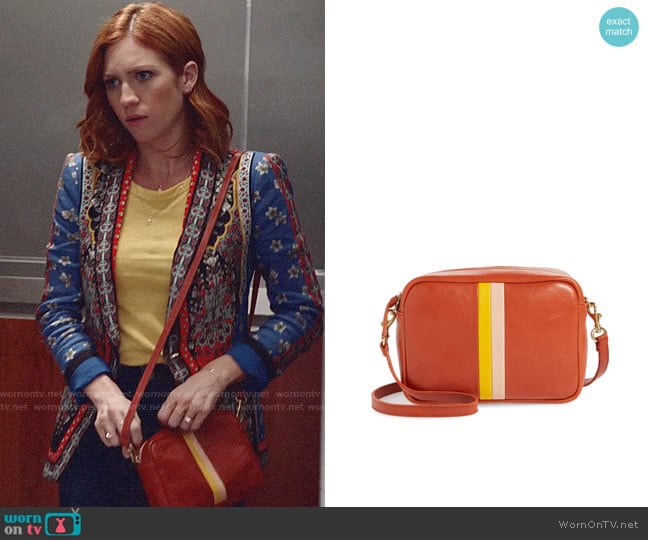 Clare V Midi Leather Crossbody Bag worn by Julia Bechley (Brittany Snow) on Almost Family