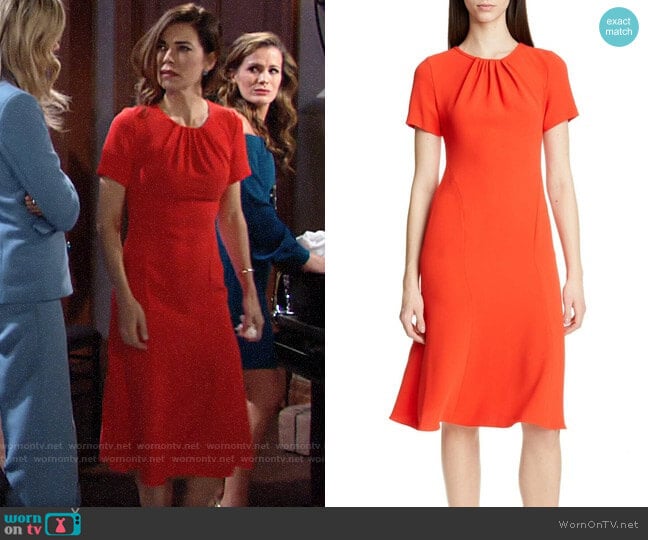 Diane von Furstenberg Rose Dress worn by Victoria Newman (Amelia Heinle) on The Young and the Restless