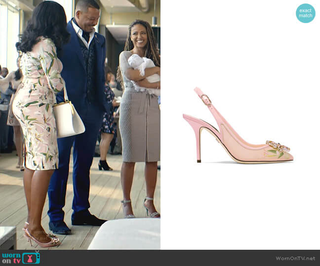 Floral Crystal Slingback Pump by Dolce & Gabbana worn by Cookie Lyon (Taraji P. Henson) on Empire