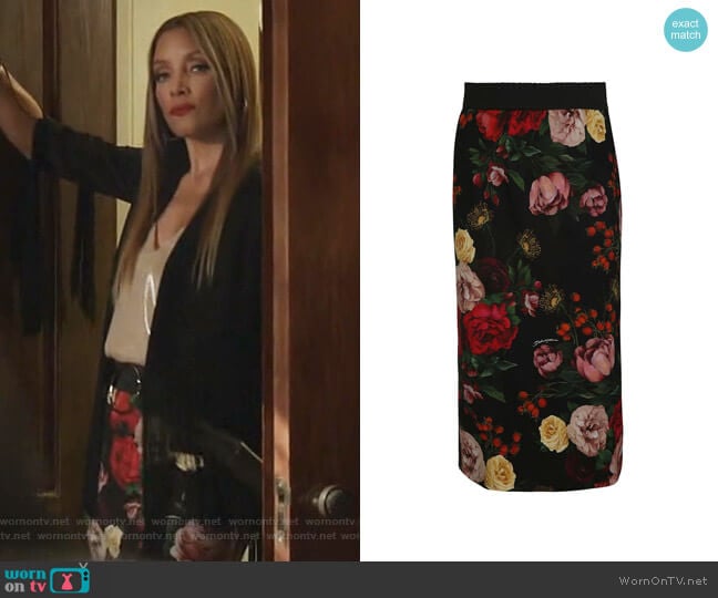 Floral Skirt by Dolce & Gabbana worn by Dominique Deveraux (Michael Michele) on Dynasty