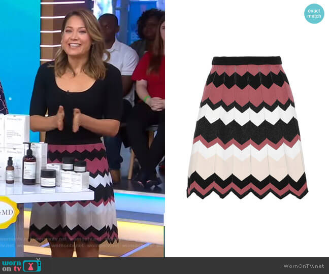 Reverie Knit Mini Skirt by Diane von Furstenberg worn by Ginger Zee on Good Morning America