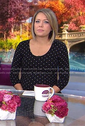 Dylan's black polka dot maternity dress on Today