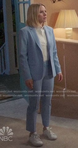 Eleanor's light blue suit on The Good Place