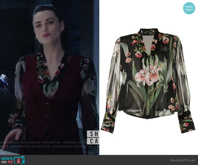 Elie Tahari Laya Blouse worn by Lena Luthor (Katie McGrath) on Supergirl