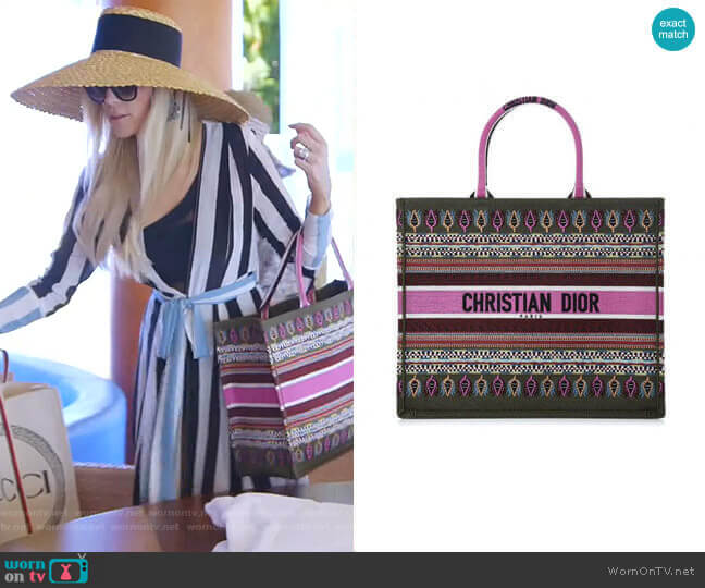 Embroidered Book Tote Bag by Christian Dior worn by Kameron Westcott on The Real Housewives of Dallas