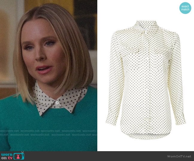 Equipment Star Print Slim Fit Shirt worn by Eleanor Shellstrop (Kristen Bell) on The Good Place