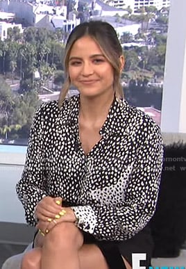 Erin’s black and white leopard print blouse on E! News