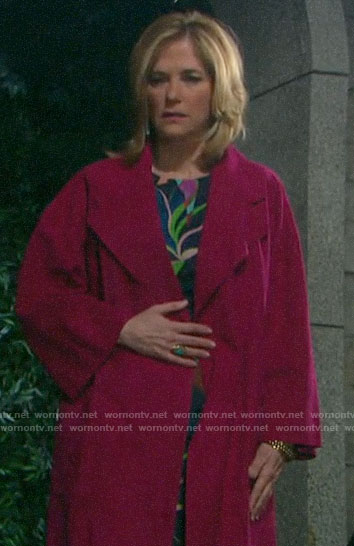 Eve's pink suede coat on Days of our Lives