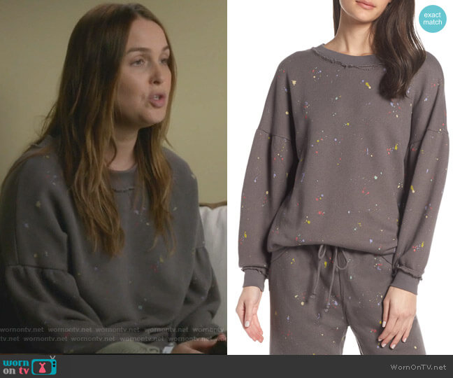 Movement Make It Count Printed Sweatshirt by Free People worn by Jo Wilson (Camilla Luddington) on Greys Anatomy