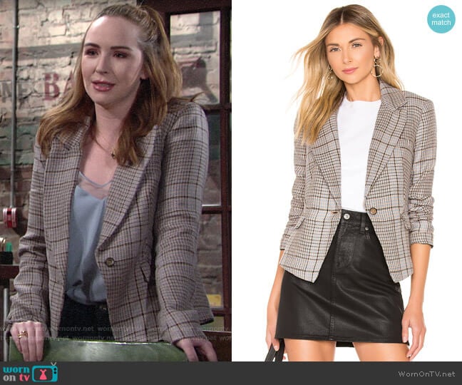 Free People Chess Blazer worn by Mariah Copeland (Camryn Grimes) on The Young and the Restless