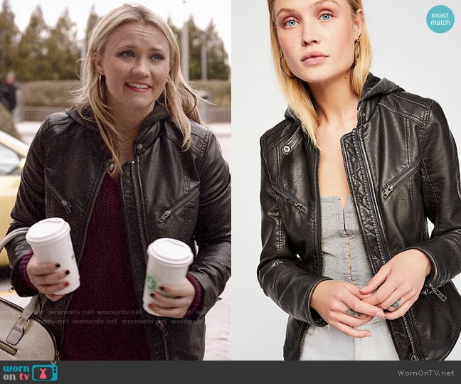 Free People Monroe Hooded Jacket worn by Roxy Doyle (Emily Osment) on Almost Family