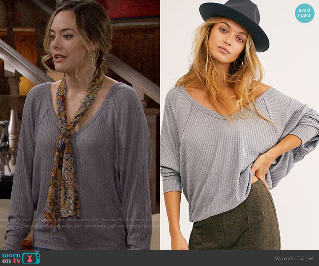 Free People Santa Clara Thermal worn by Hope Logan (Annika Noelle) on The Bold and the Beautiful