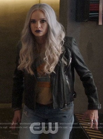 Frost’s leather moto jacket on The Flash