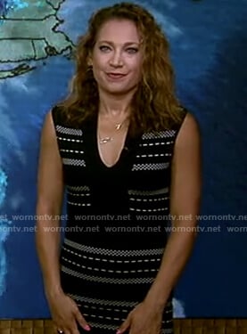 Ginger’s black knit v-neck dress on Good Morning America