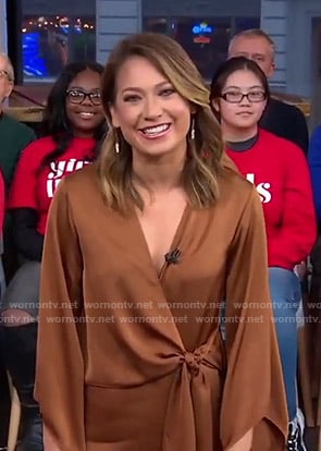 Ginger's brown wrap top on Good Morning America