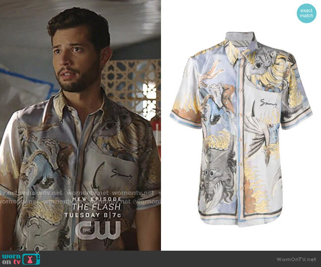 Dragon Print Shirt by Givenchy worn by Sam Flores (Rafael de la Fuente) on Dynasty