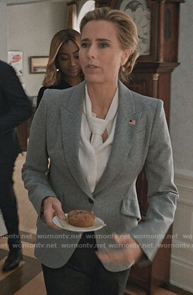 Elizabeth’s gray blazer on Madam Secretary