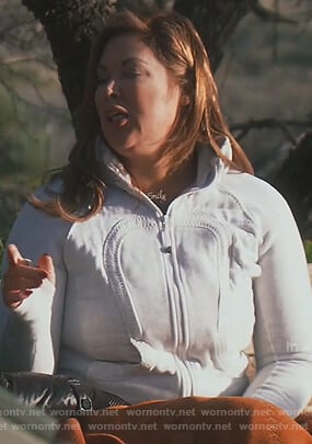 Emily's gray zip up jacket on The Real Housewives of Orange County